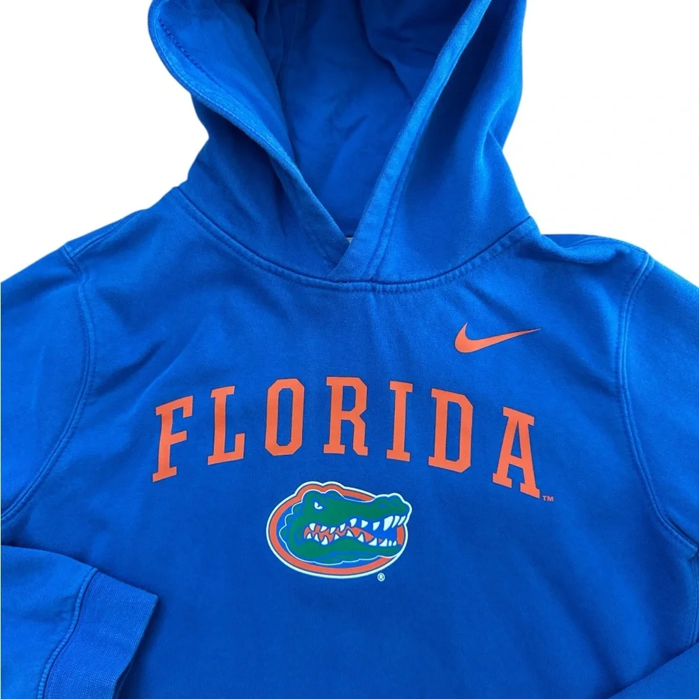 Nike Florida Gators Youth Boys Hoodie Size Large Blue‎ & Orange Gator Football